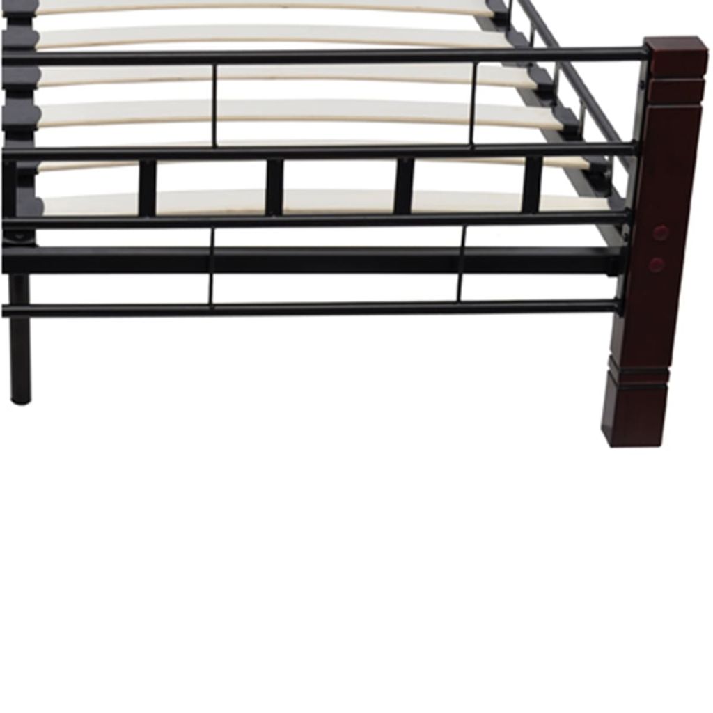 Легло с матрак, черно, метал, 160x200 см