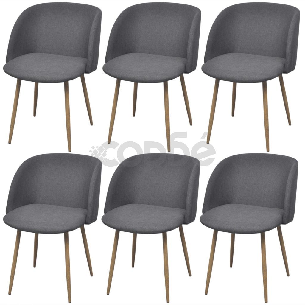Трапезни столове, 6 бр, тъмносиви