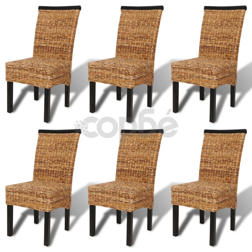 Трапезни столове, 6 бр, абака и мангово дърво масив