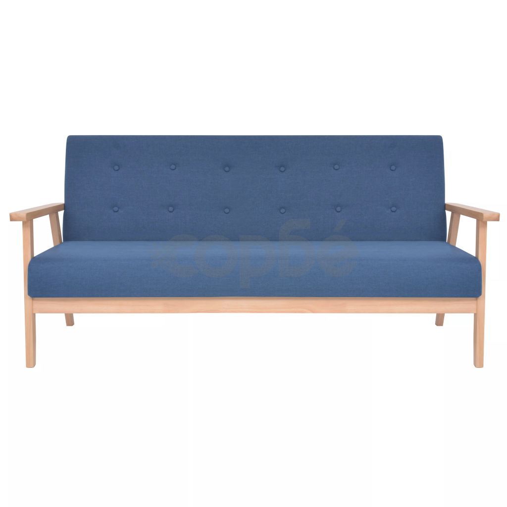 Комплект диван и кресло, 2 части, плат, сини