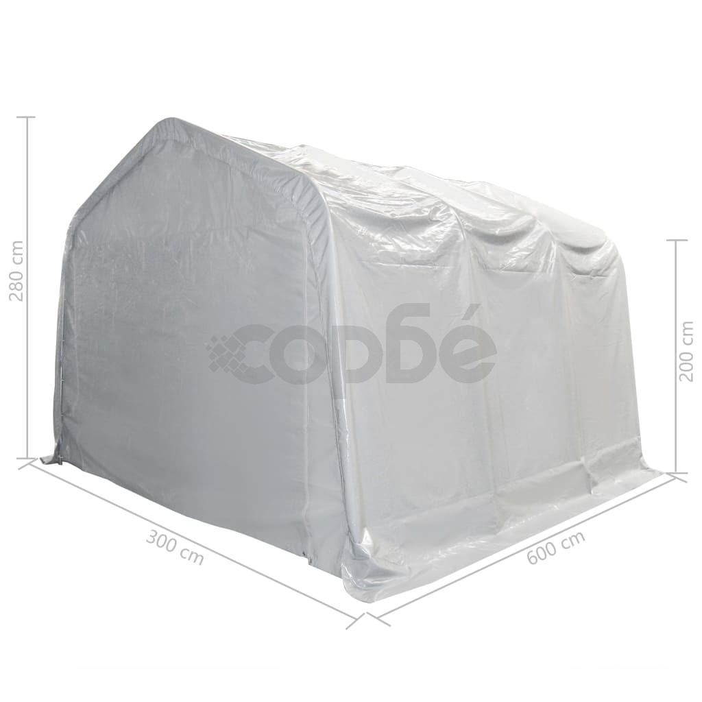 Палатка за съхранение PVC 550 г/м² 3x6 м бяла