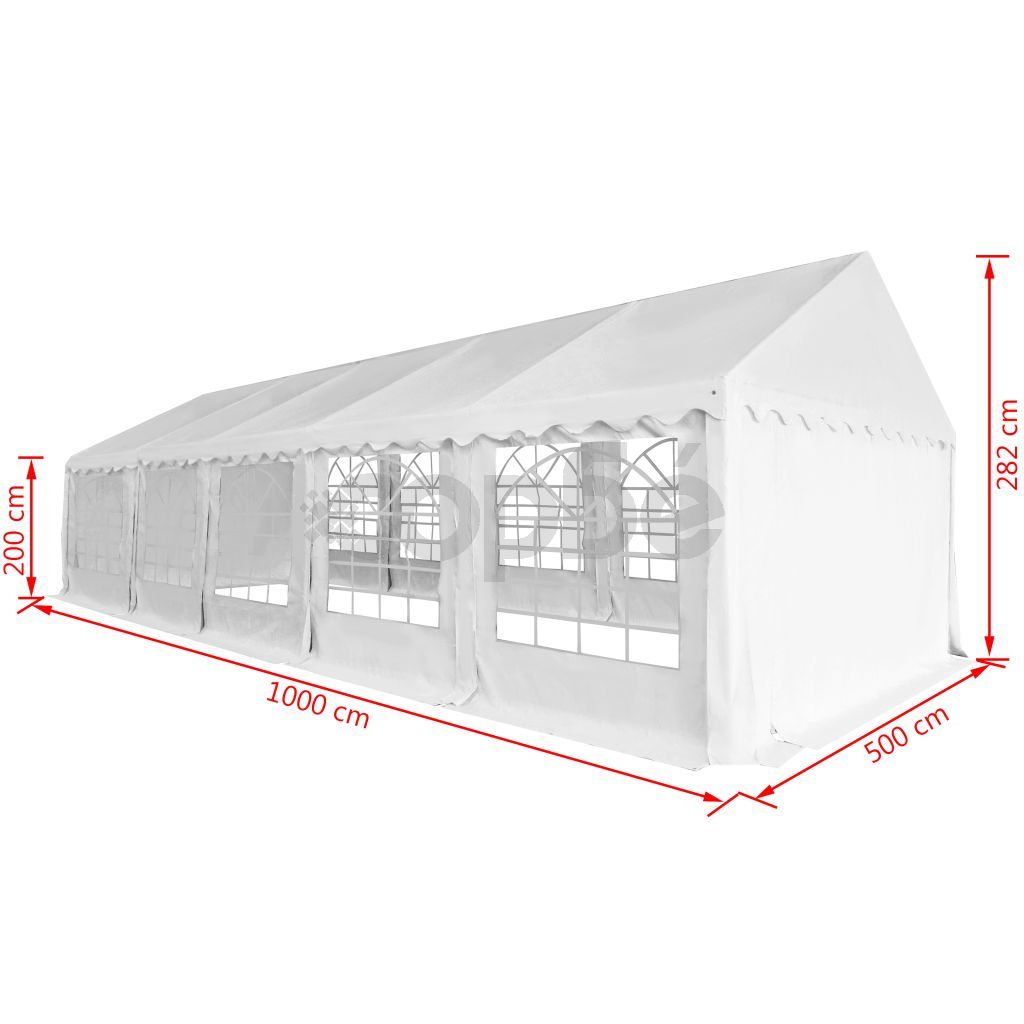 Градинска шатра, PVC, 5x10 м, бяла