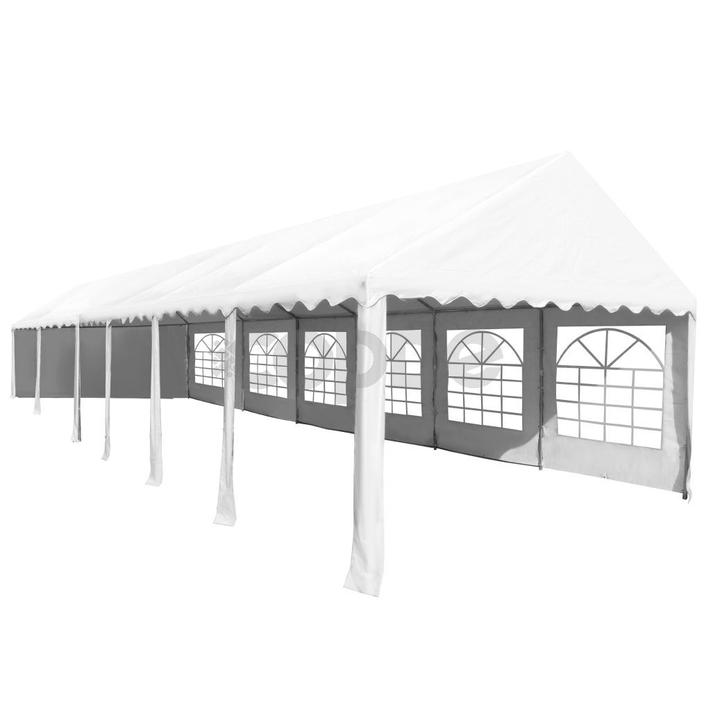 Градинска шатра, PVC, 6x12 м, бяла 