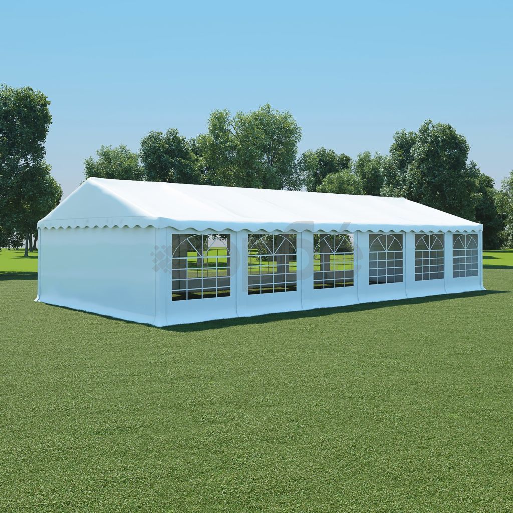 Градинска шатра, PVC, 6x12 м, бяла 