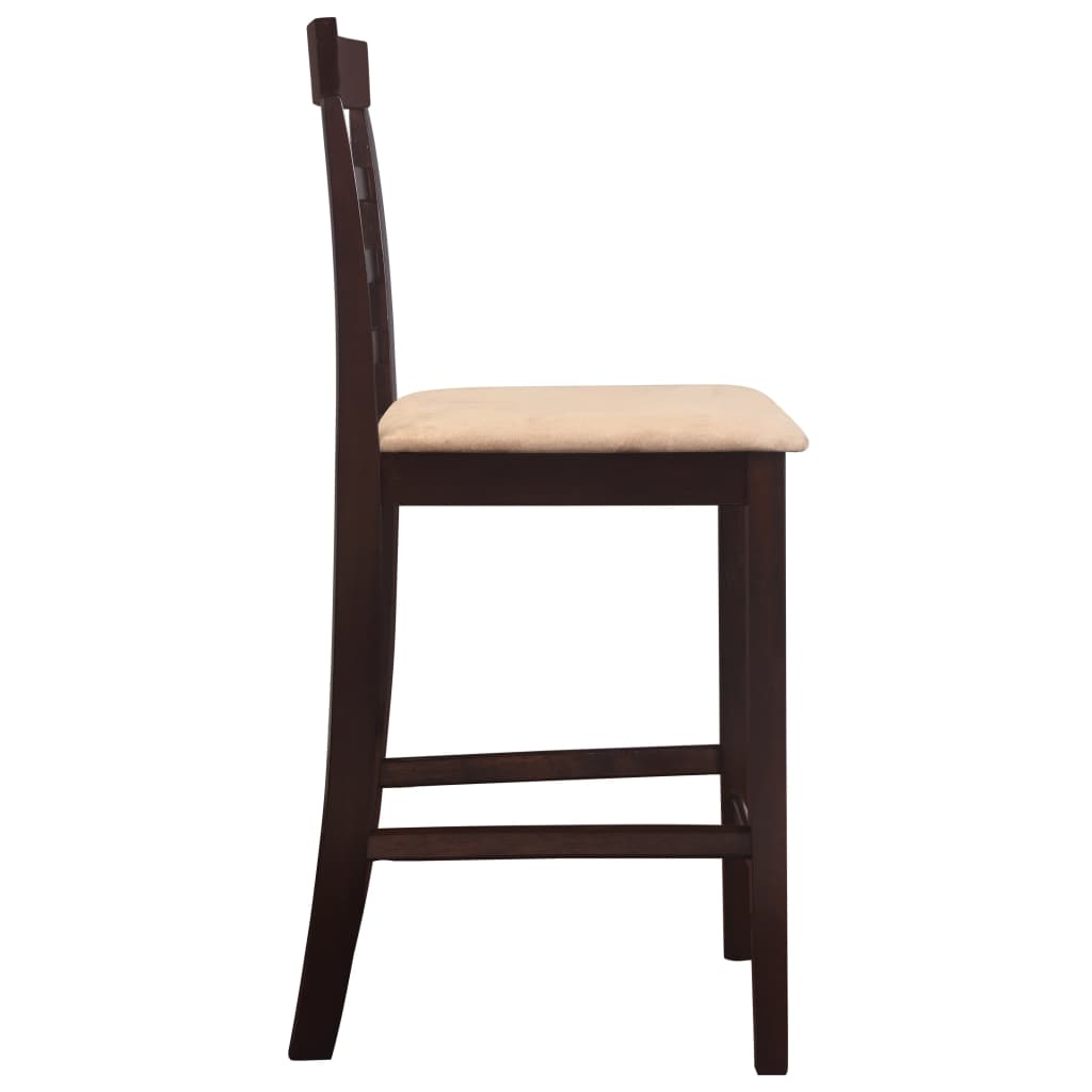 Комплект бар маса и столове, 3 части, дървен масив, тъмнокафяв