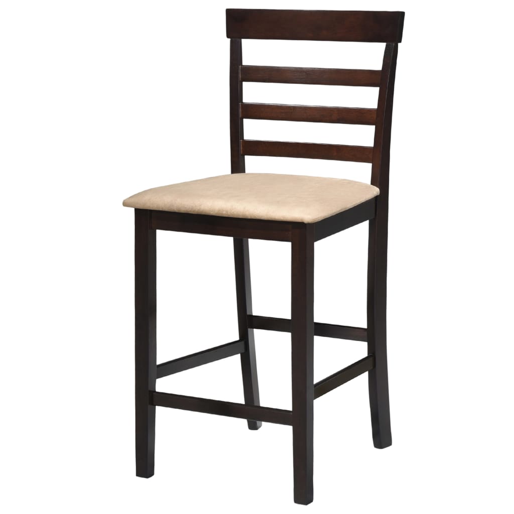 Комплект бар маса и столове, 5 части, дървен масив, тъмнокафяв