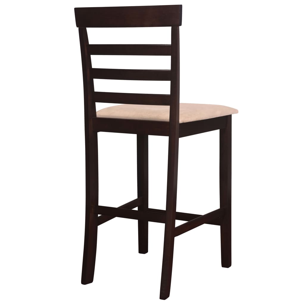 Комплект бар маса и столове, 5 части, дървен масив, тъмнокафяв