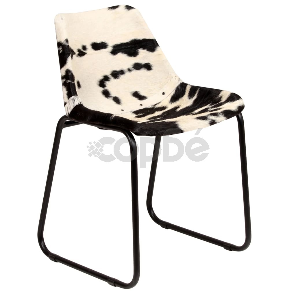 Трапезни столове, 4 бр, естествена козя кожа 