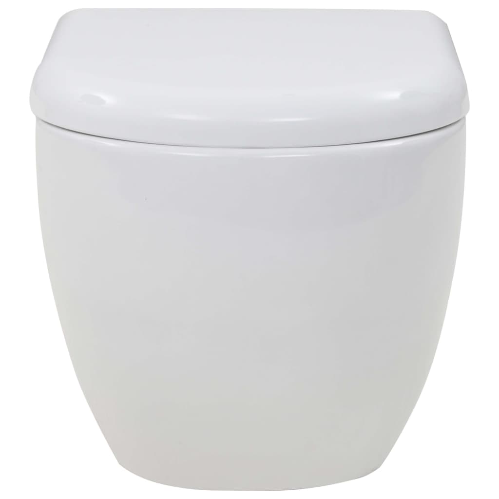Окачена тоалетна чиния, със скрито казанче, керамична, бяла