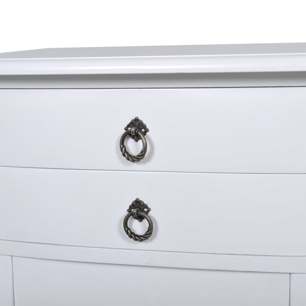 Нощни шкафчета с чекмеджета, 2 бр, бели
