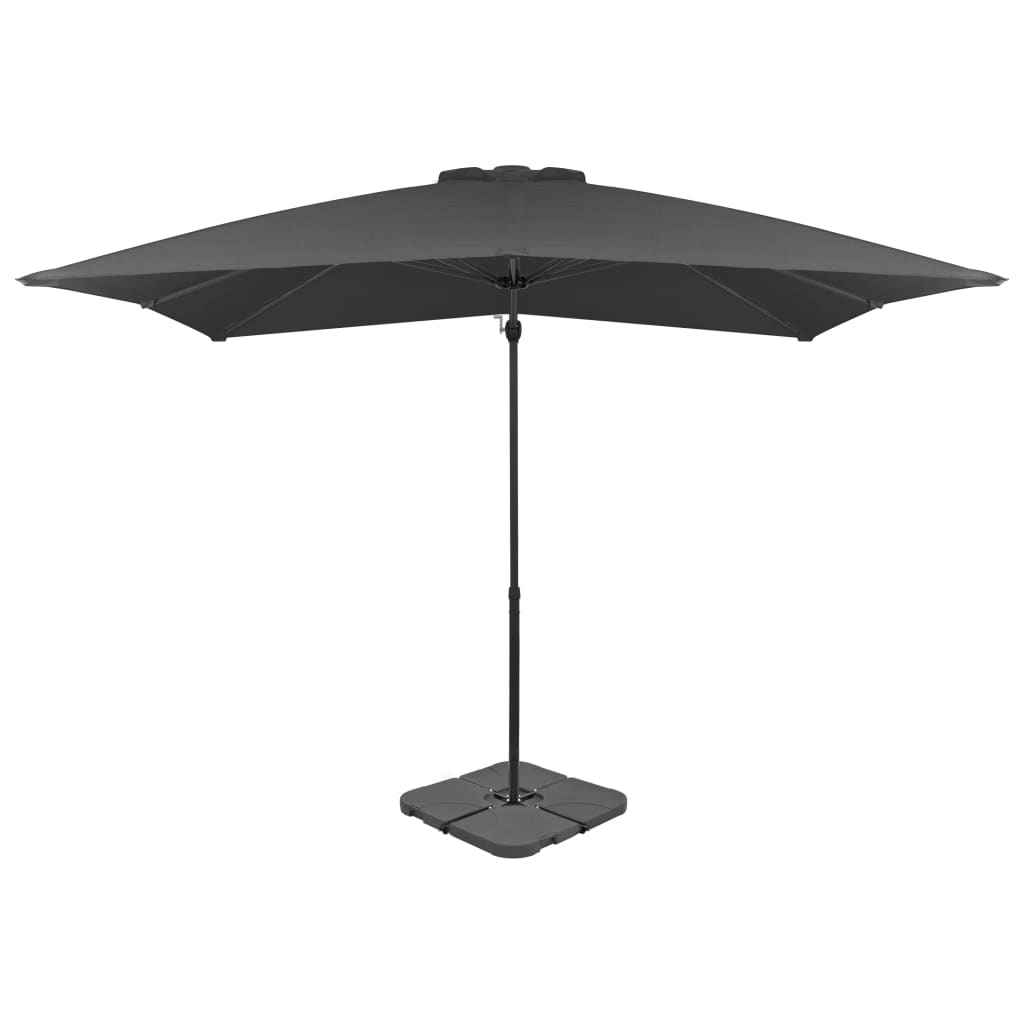 Градински чадър с преносима основа, антрацит