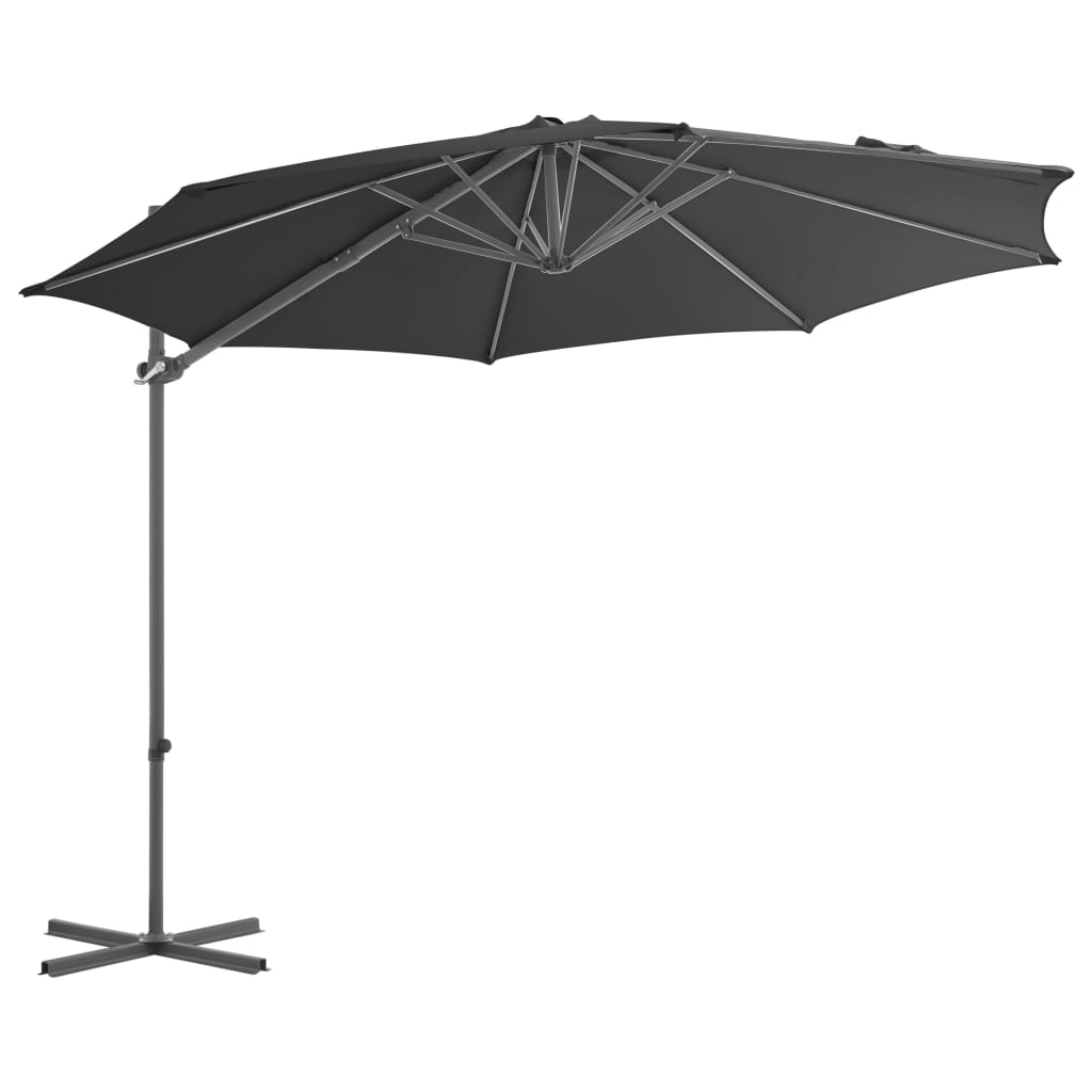 Градински чадър с преносима основа, антрацит