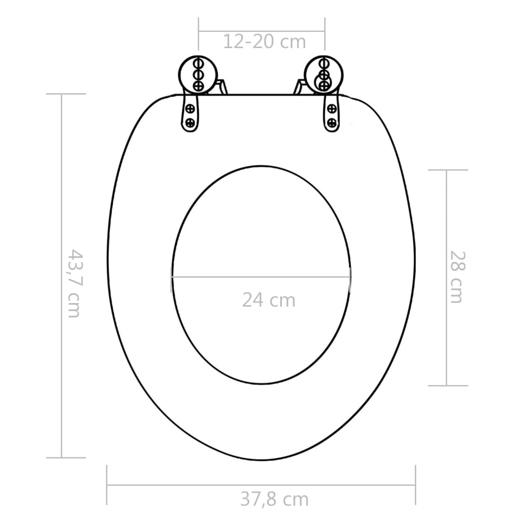 Тоалетни седалки с плавно затваряне, 2 бр, МДФ, дизайн Ню Йорк
