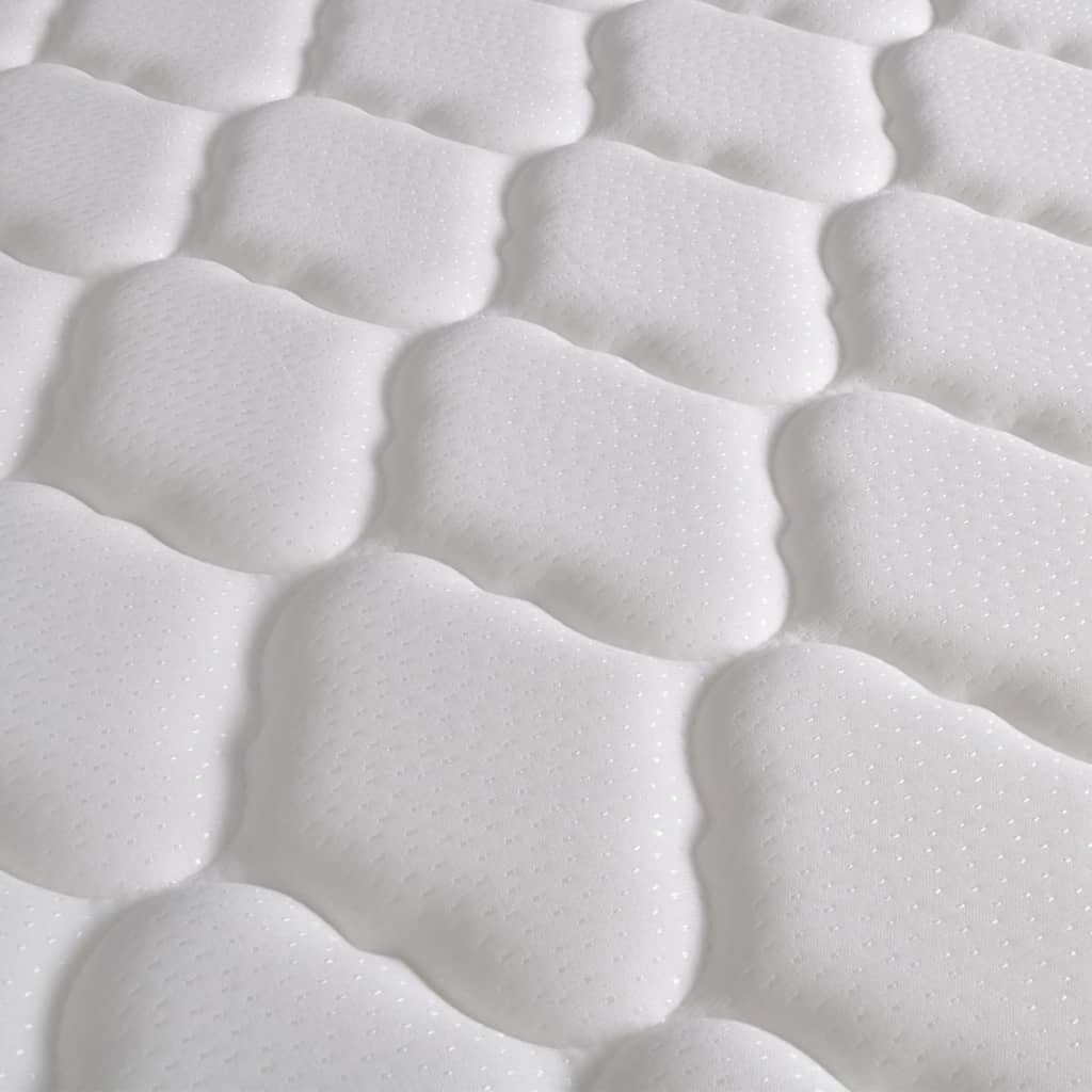 Легло с матрак от мемори пяна, бежово, плат, 90x200 см