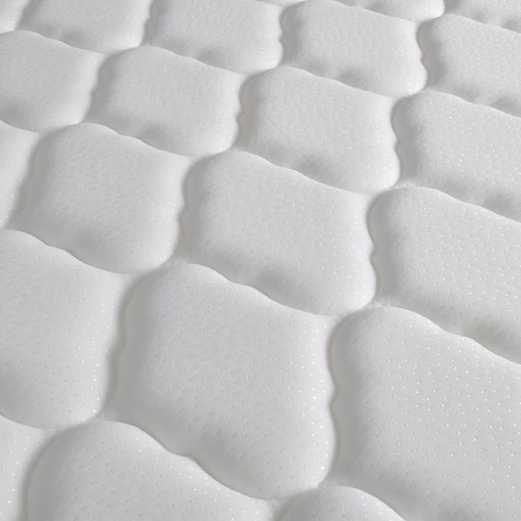 Легло с матрак от мемори пяна, бежово, плат, 120x200 см
