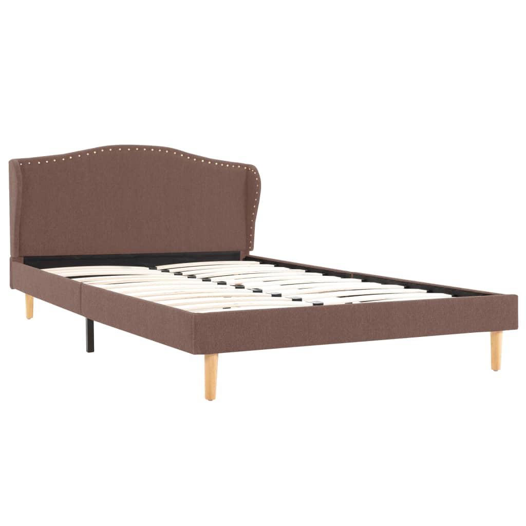 Легло с матрак от мемори пяна, кафяво, плат, 120x200 см
