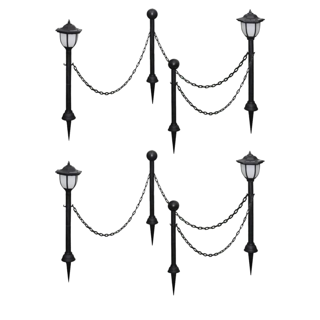 4 бр соларни лампи с верижна ограда и колчета