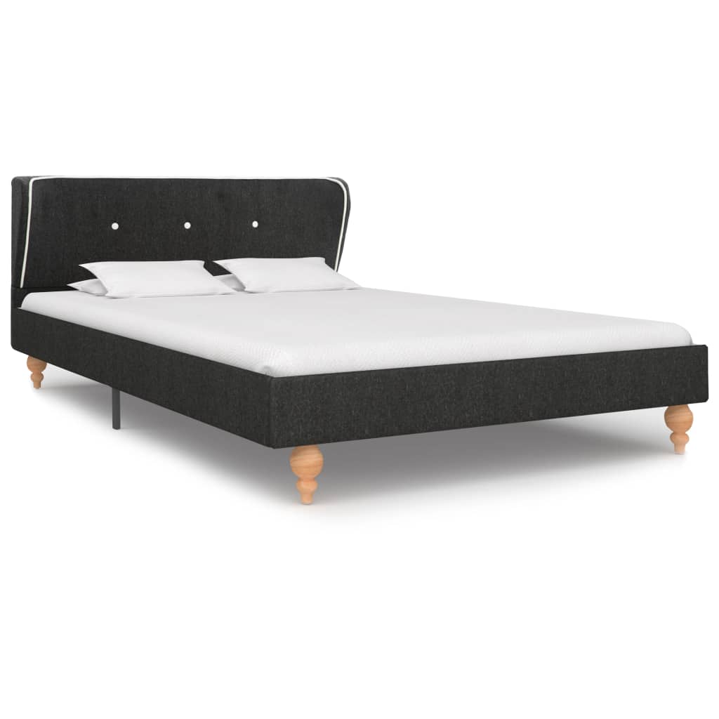 Легло с матрак от мемори пяна тъмносиво конопен плат 120x200 см