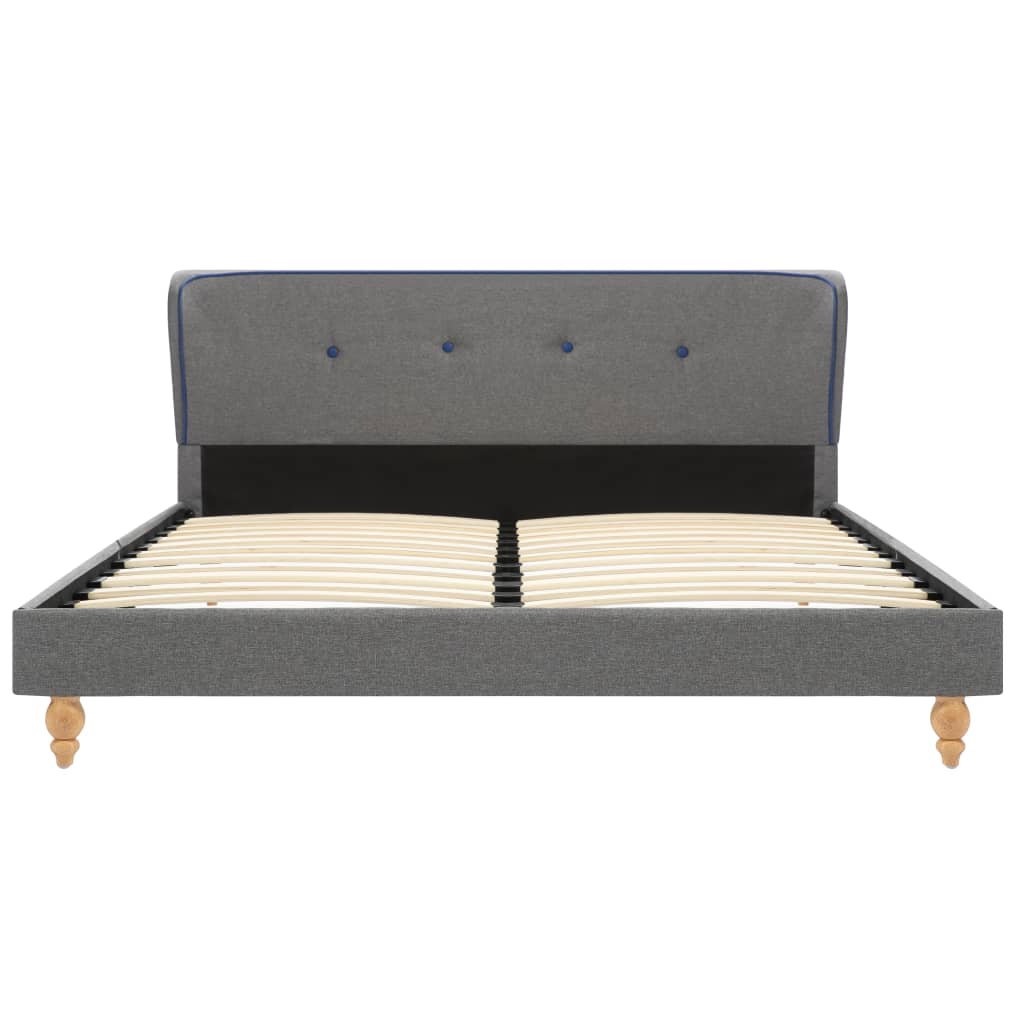 Легло с матрак от мемори пяна, светлосиво, плат, 140x200 см