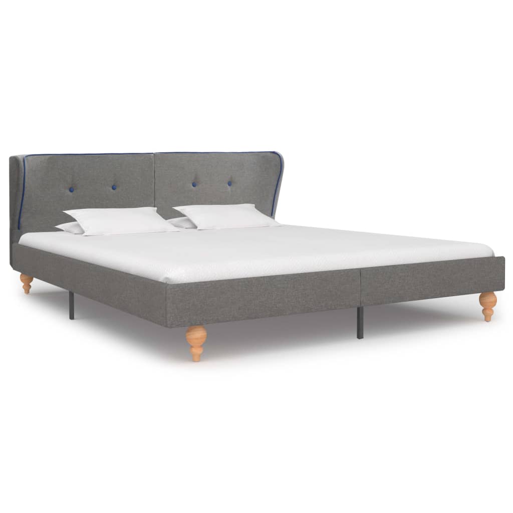 Легло с матрак от мемори пяна, светлосиво, плат, 160x200 cм