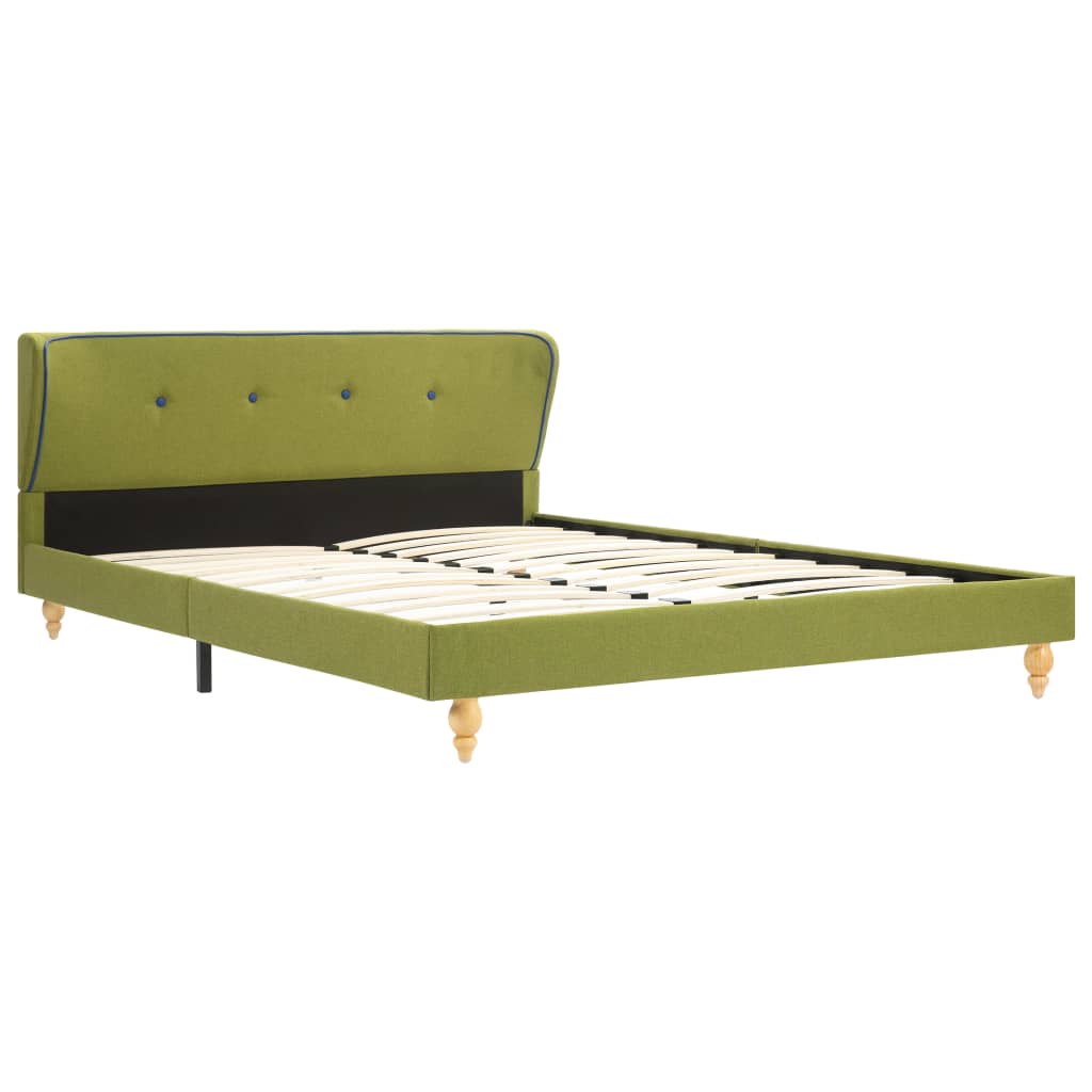 Легло с матрак от мемори пяна, зелено, плат, 140x200 см