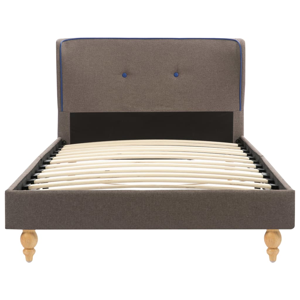 Легло с матрак от мемори пяна, таупе, текстил, 90x200 см