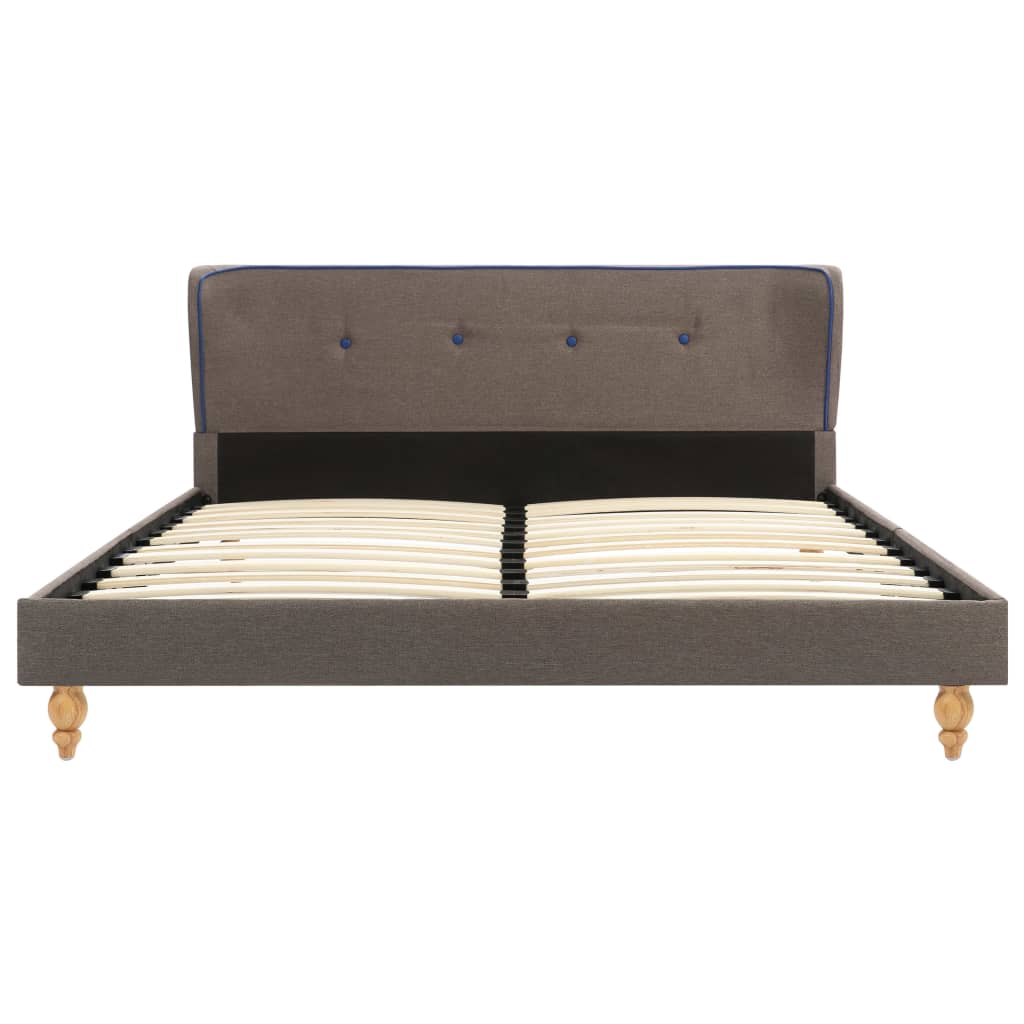 Легло с матрак от мемори пяна, таупе, текстил, 140x200 см
