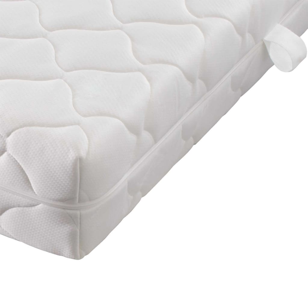 Легло с матрак, бяло, изкуствена кожа, 120x200 cм