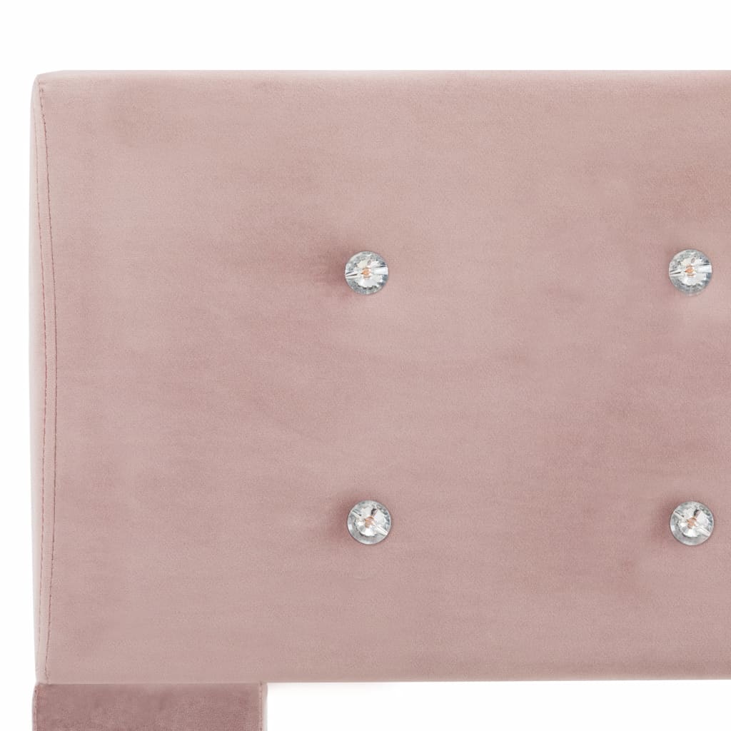 Легло с мемори матрак, розово, кадифе, 180x200 см