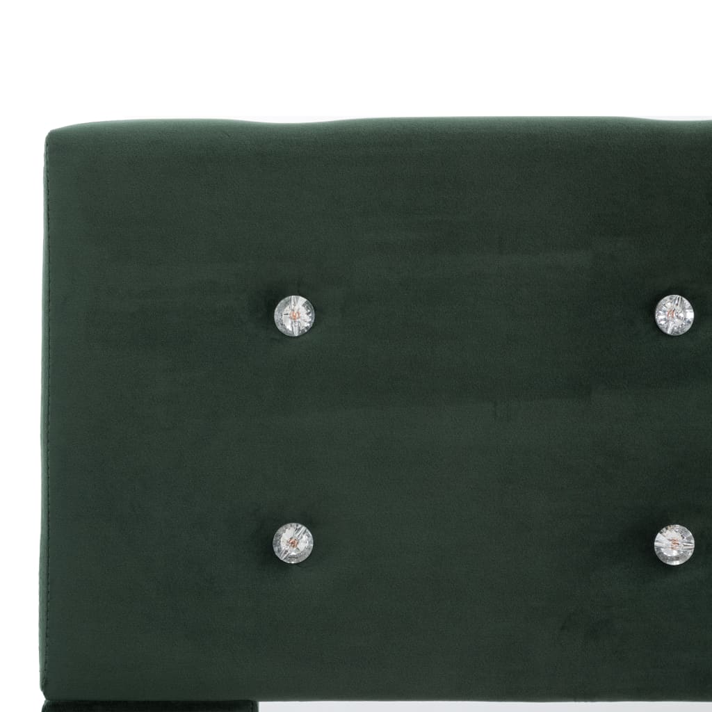 Легло с матрак от мемори пяна, зелено, кадифе, 90x200 см