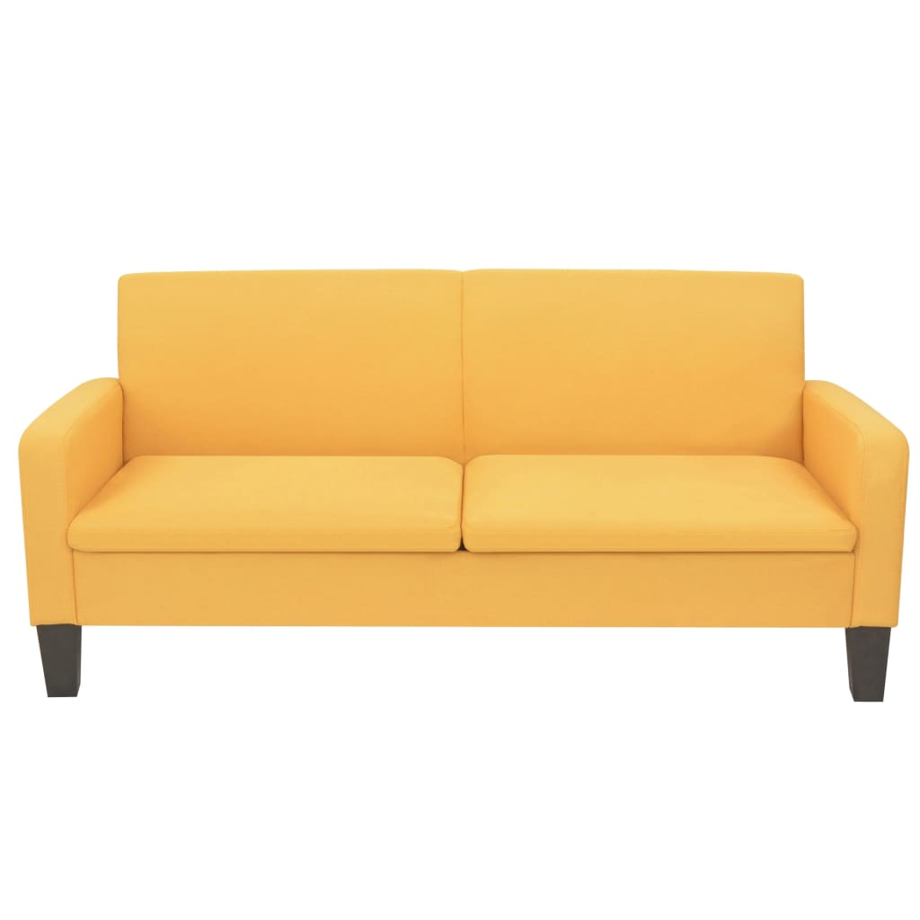 Комплект дивани, 2 части, текстил, жълт