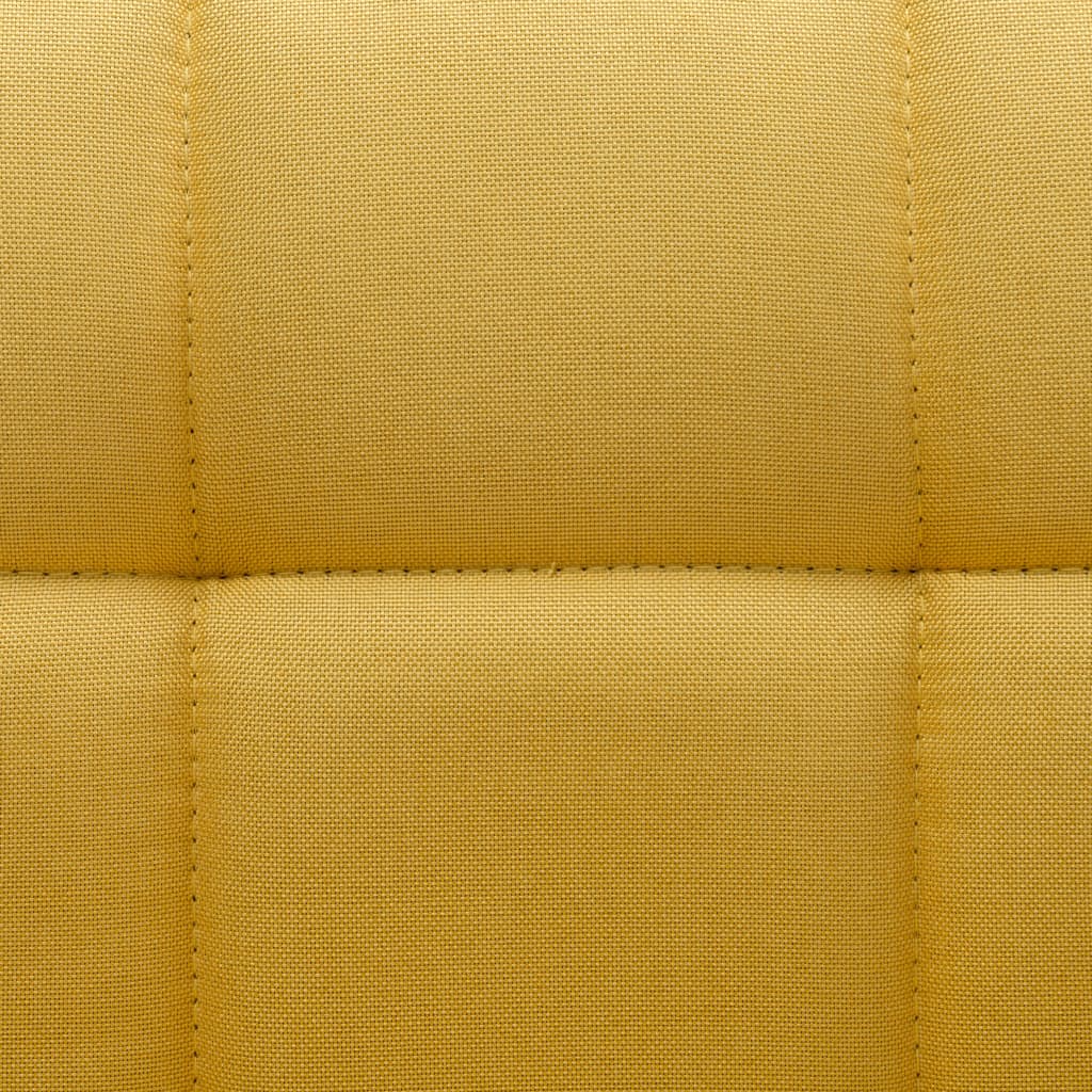 Въртящи се трапезни столове, 4 бр, жълти, плат
