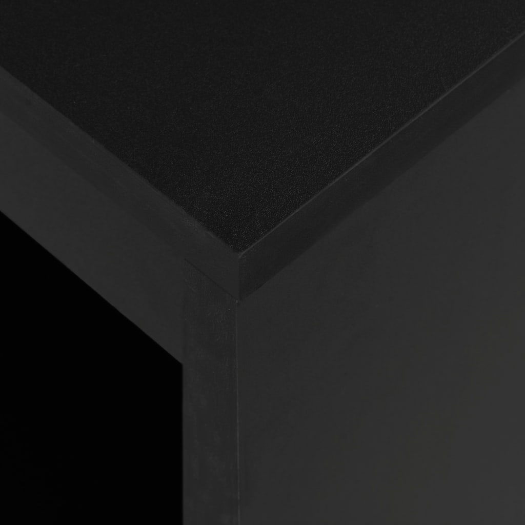 Бар маса с рафт, черна, 110x50x103 см