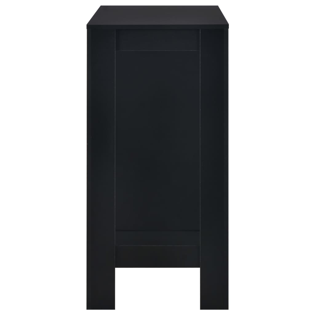 Бар маса с рафт, черна, 110x50x103 см