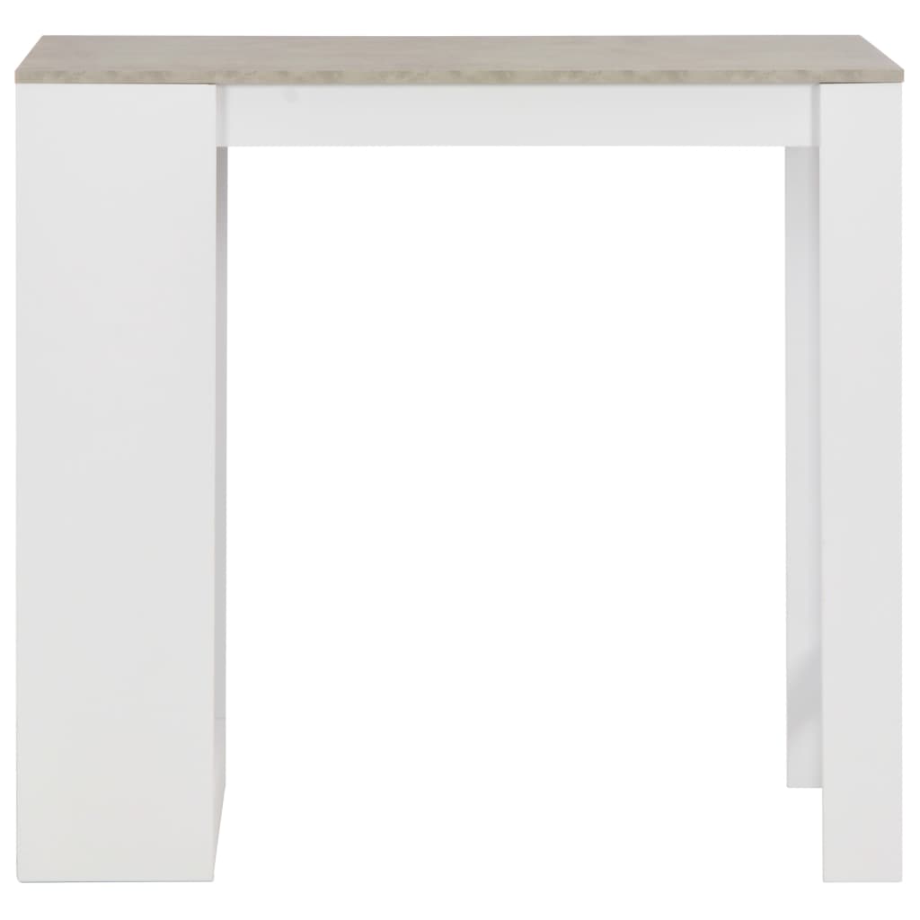 Бар маса с рафт, бяла, 110x50x103 см