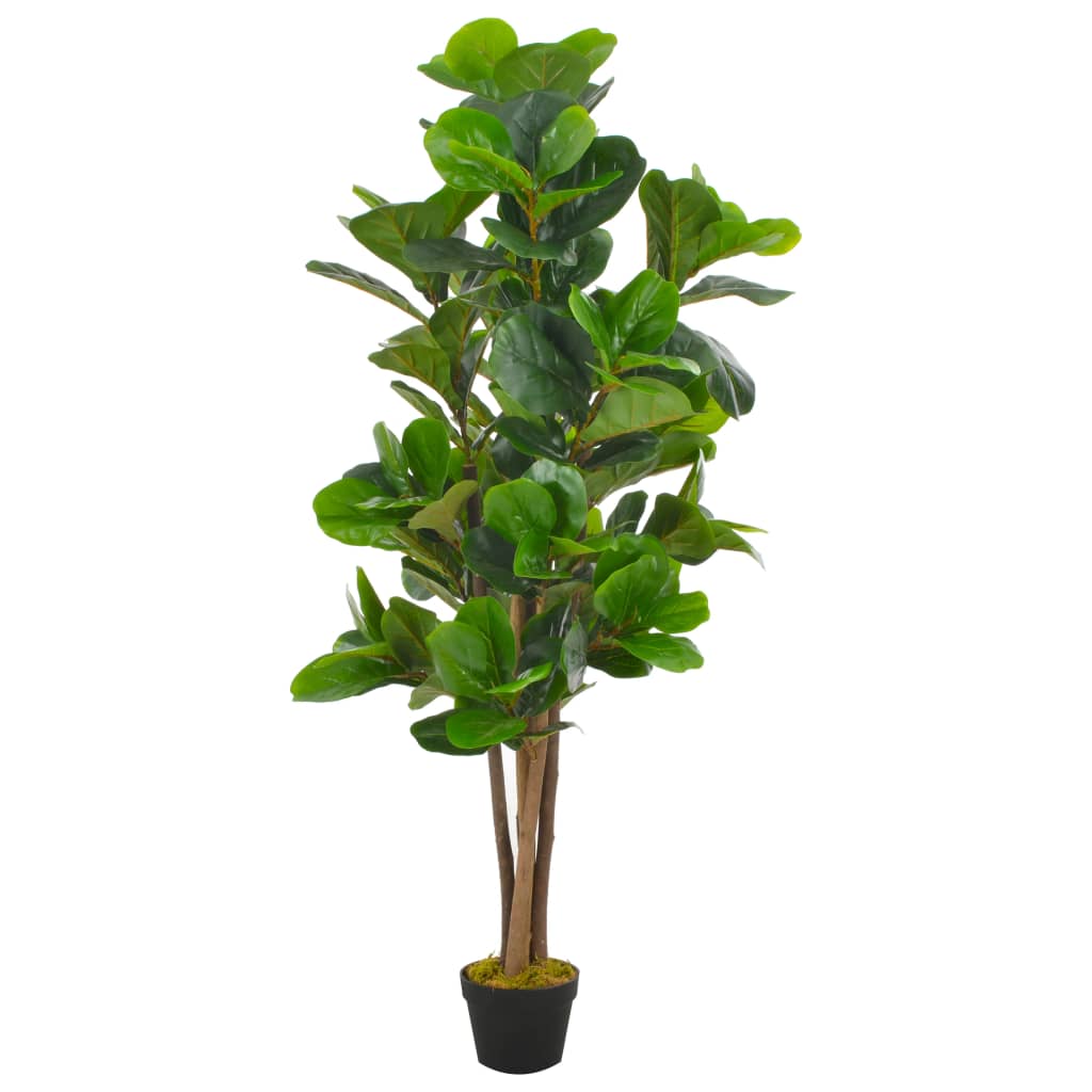 Изкуствено растение фикус лирата със саксия, зелено, 152 см