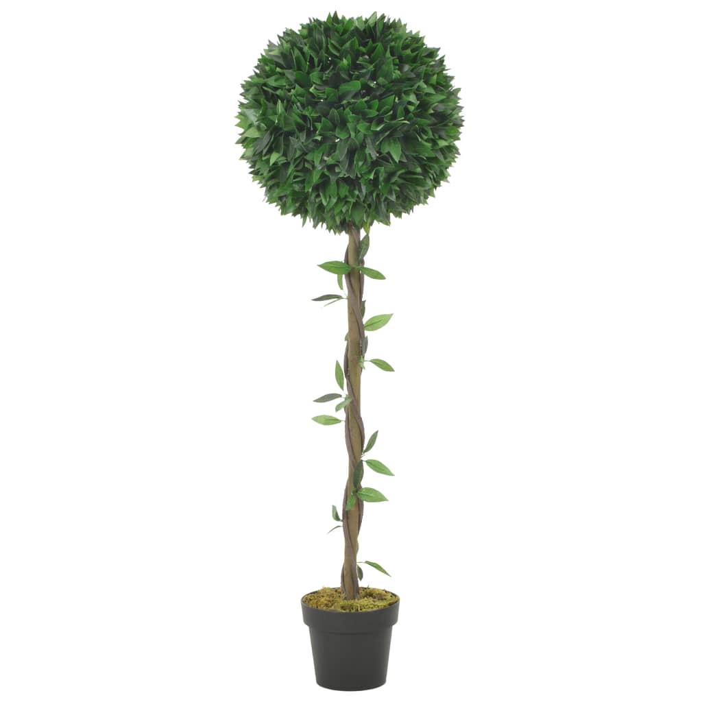 Изкуствено растение лавър със саксия, зелено, 130 см