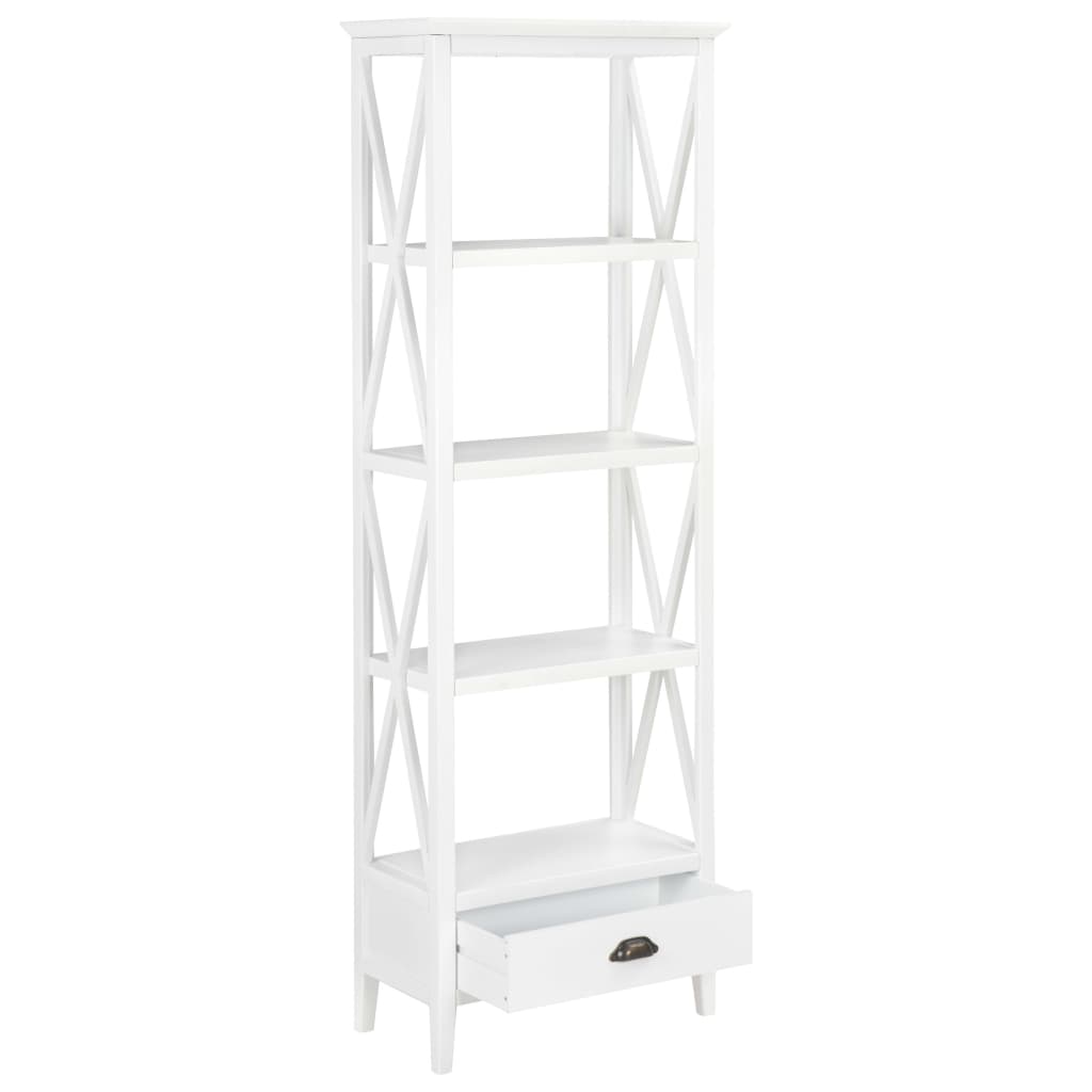 280035  Bookcase with 1 Drawer White 60x30x170 cm MDF