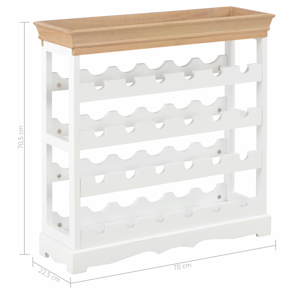 Шкаф за вино, бял, 70x22,5x70,5 см, МДФ