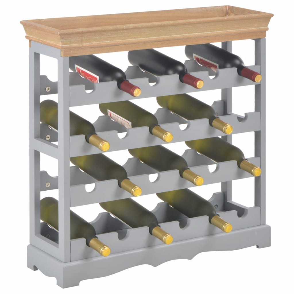 Шкаф за вино, сив, 70x22,5x70,5 см, МДФ
