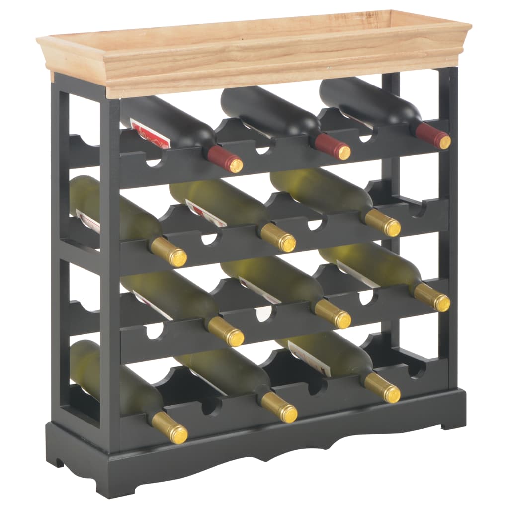 Шкаф за вино, черен, 70x22,5x70,5 см, МДФ