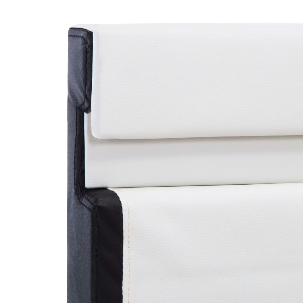 Рамка за легло с LED, бяла, изкуствена кожа, 120x200 cм