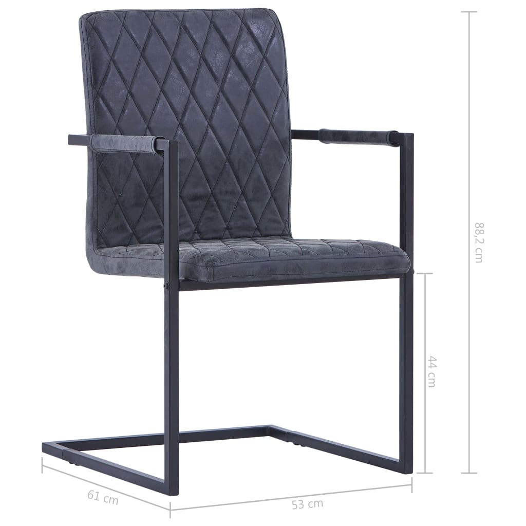 Конзолни трапезни столове, 2 бр, черни, изкуствена кожа