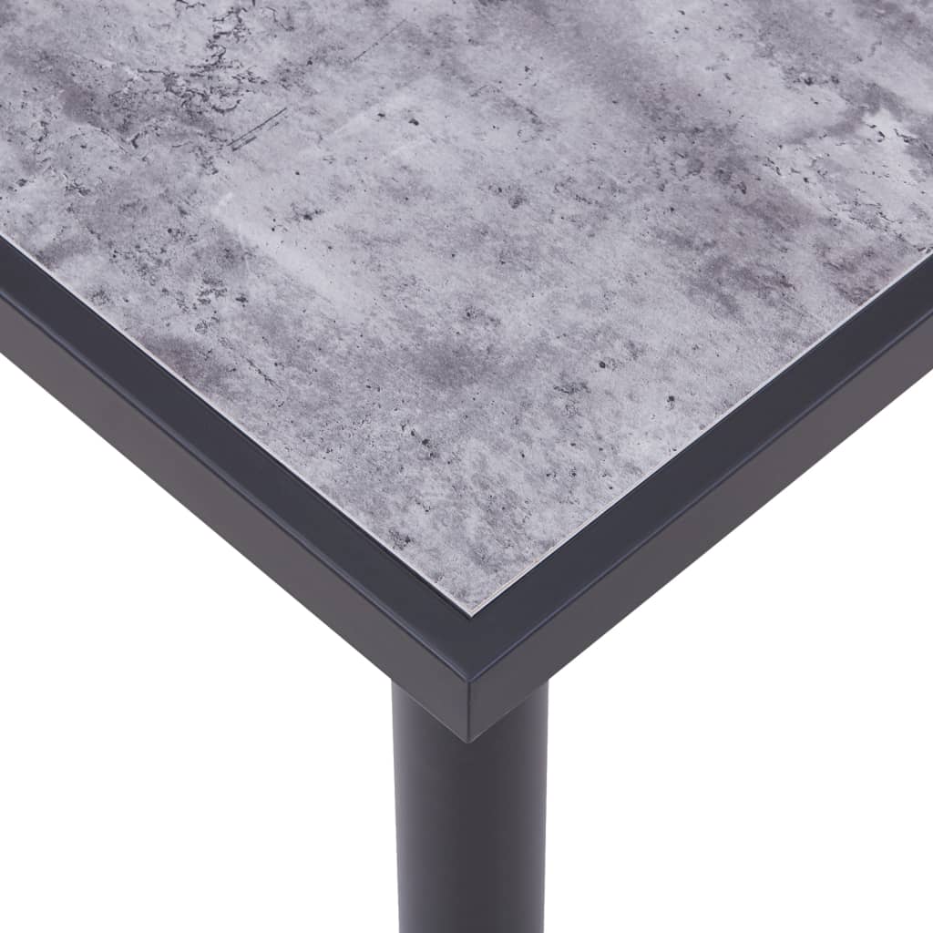 Трапезна маса, черно и бетонно сиво, 140x70x75 см, МДФ