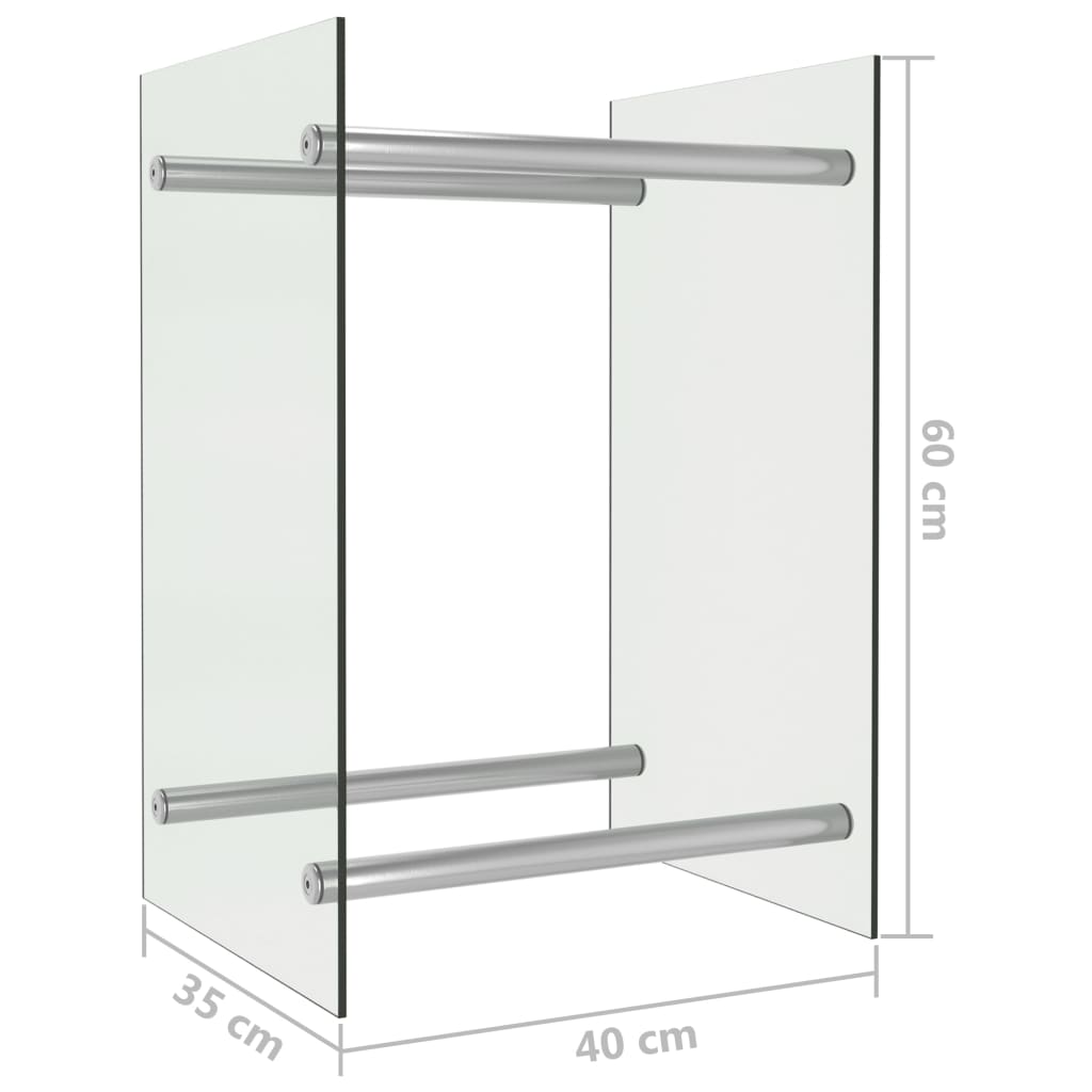 Стойка за дърва, прозрачна, 40x35x60 см, стъкло