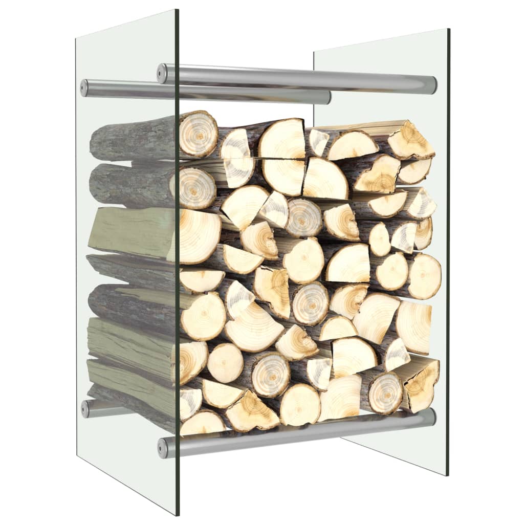 Стойка за дърва, прозрачна, 40x35x60 см, стъкло