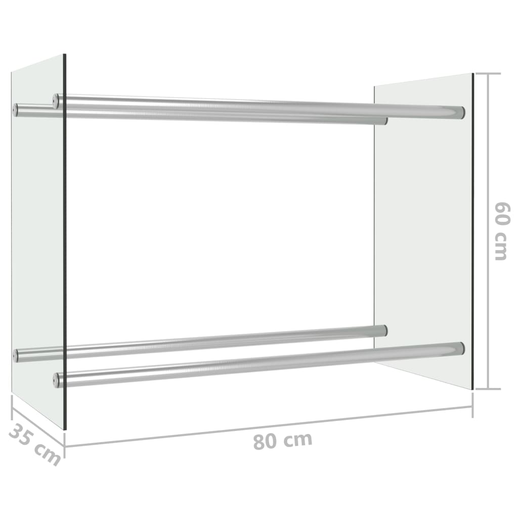 Стойка за дърва, прозрачна, 80x35x60 см, стъкло
