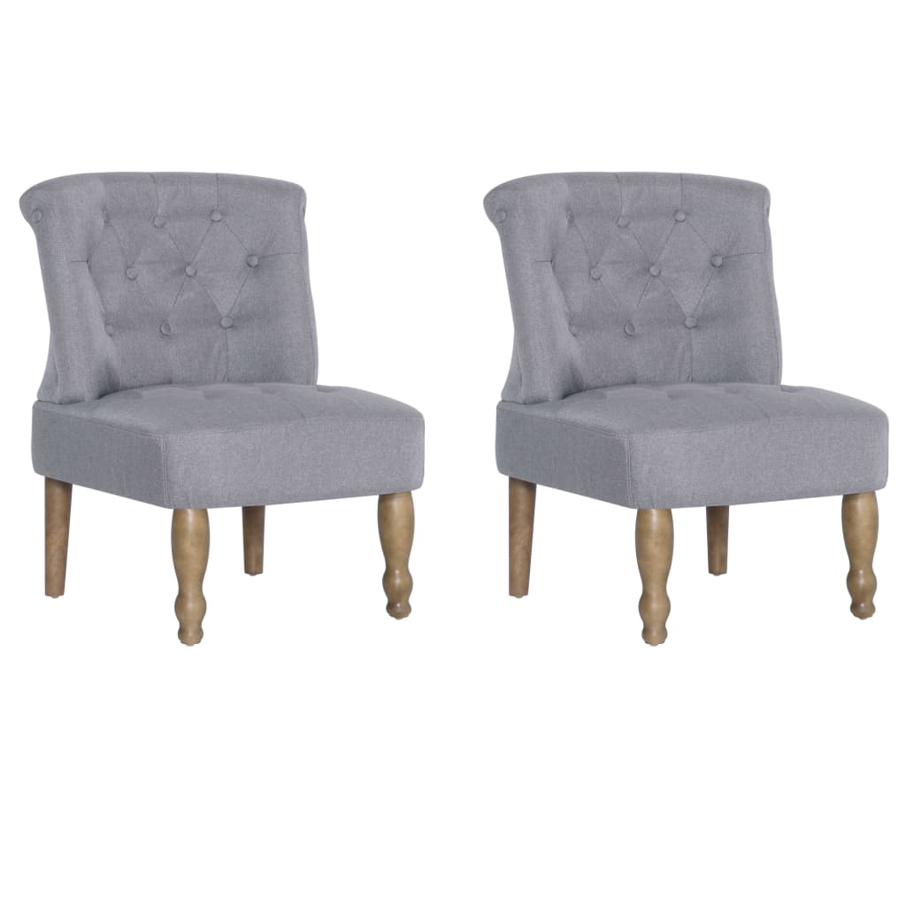 Френски столове, 2 бр, светлосиви, текстил