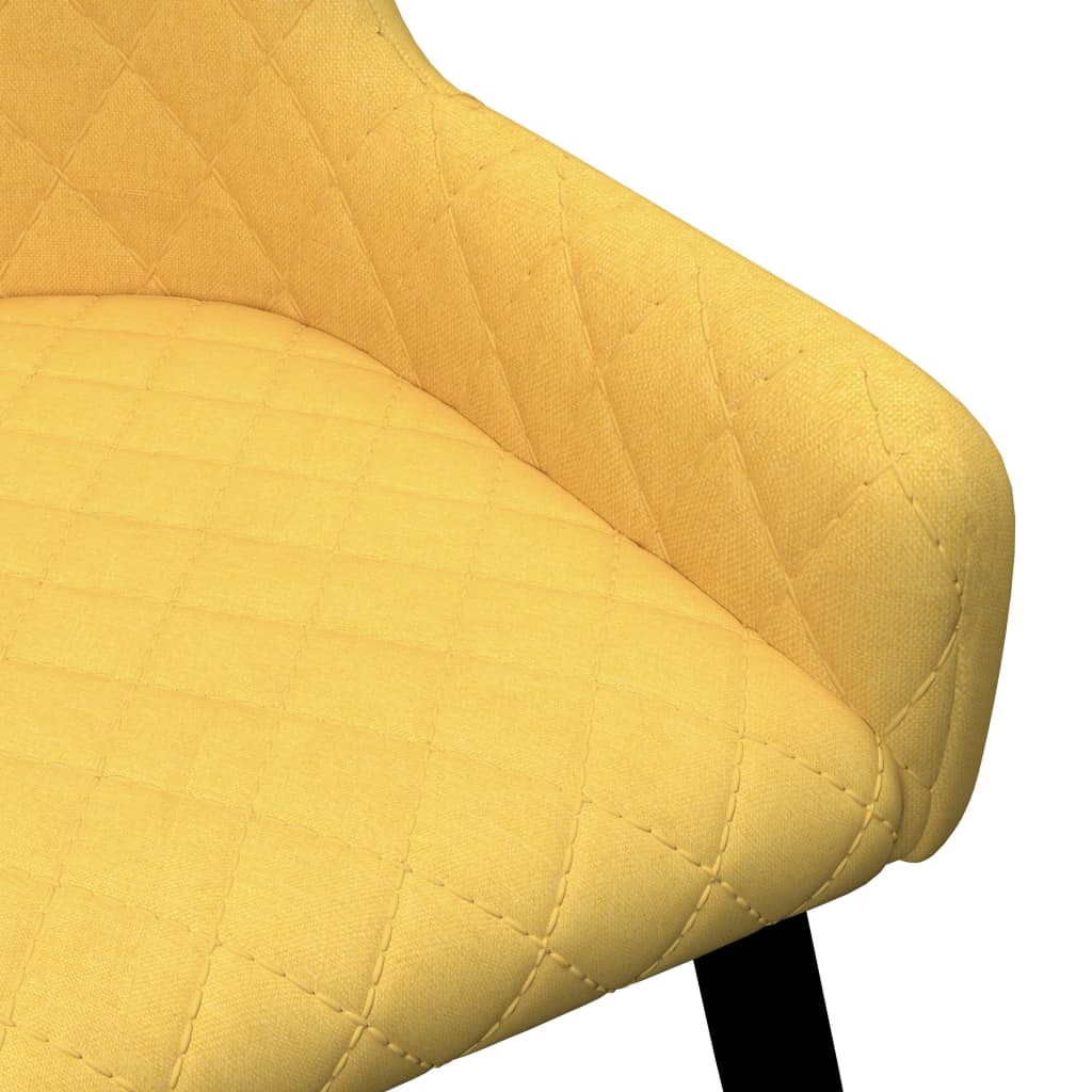 Трапезни столове, 2 бр, жълти, текстил