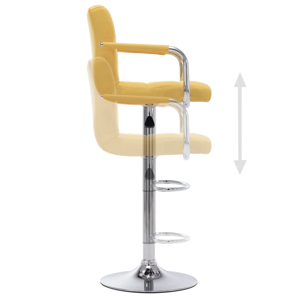 Бар столове, 2 бр, жълти, текстил